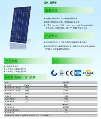 綠色能源新選擇 SHP-25W家用照明太陽能板解析